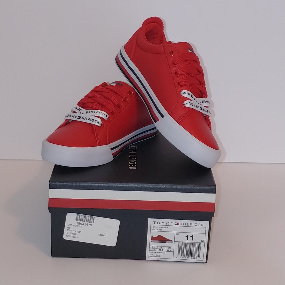 Tommy Hilfiger Herritage Red Boys Sneaker Size 11